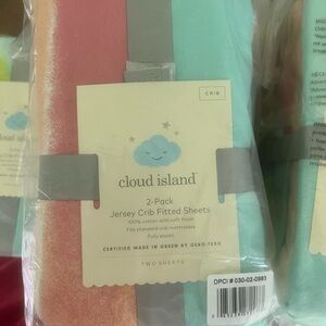 Cloud Island Pastel Crib Sheets Set